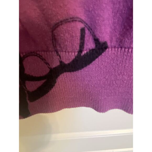 VTG Eye Glasses Cardigan Sweater Button-Up Purple Y2K Long Length Size Small - Picture 9 of 10